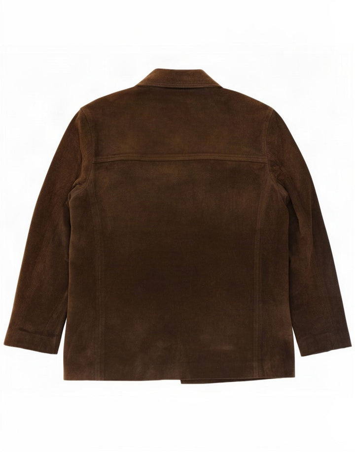Benetton Herren Wildlederjacke UK 38 Medium Khaki Leder