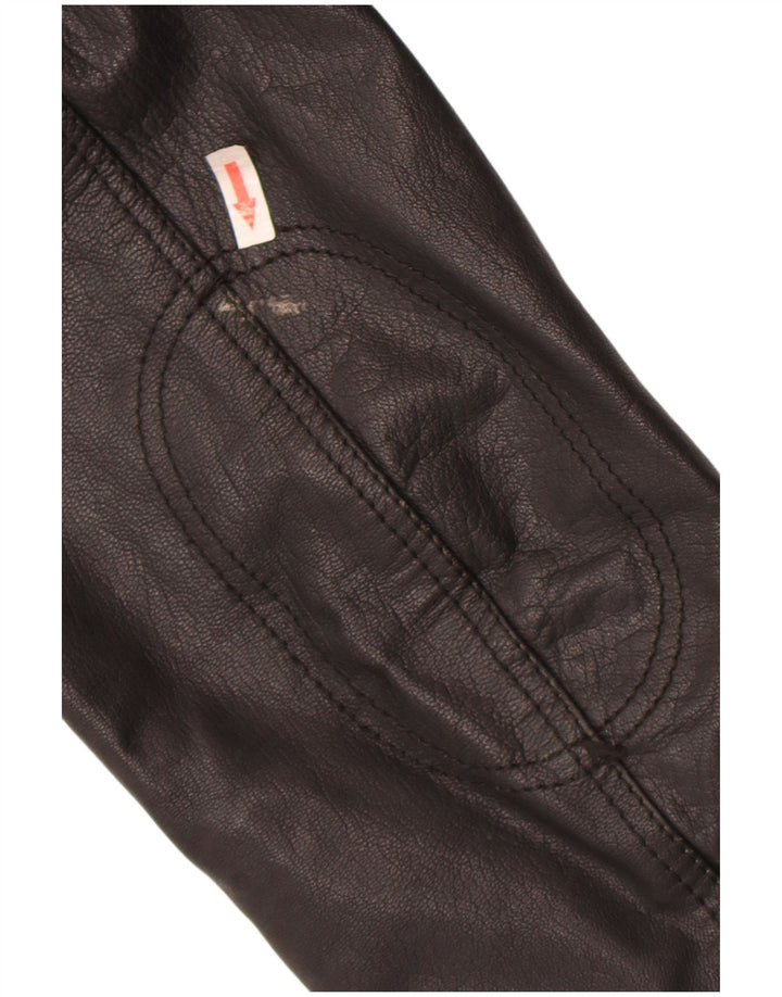 Jack & Jones Herren Bomber Lederjacke UK 40 Large Schwarz