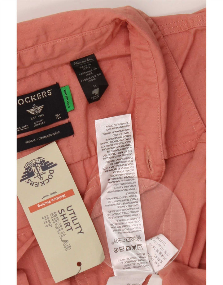 Dockers Herren Kurzarm-Hemd mit normaler Passform, mittelorange Baumwolle