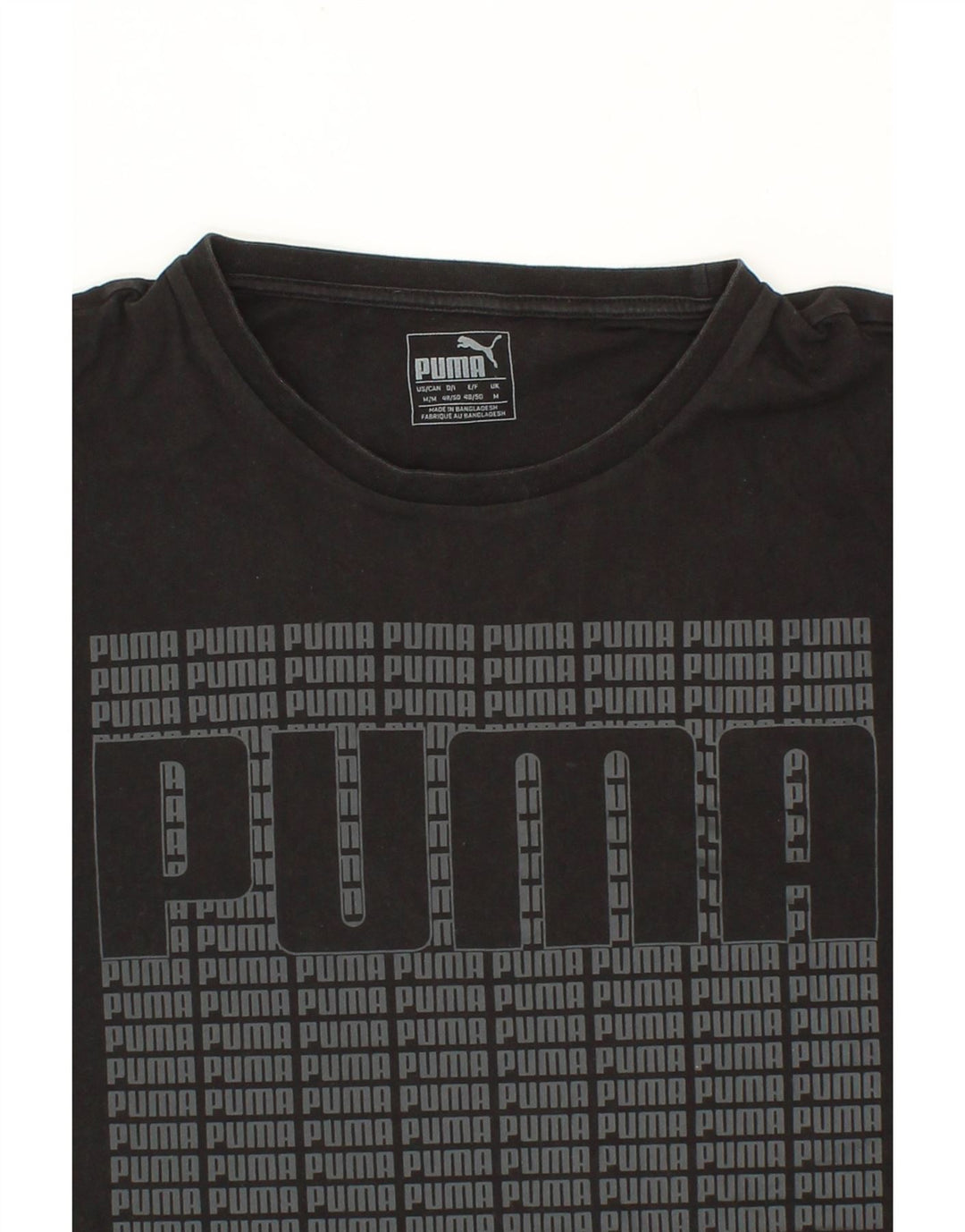 PUMA Mens Graphic T-Shirt Top Medium Black Cotton Vintage Puma and Second-Hand Puma from Messina Hembry 