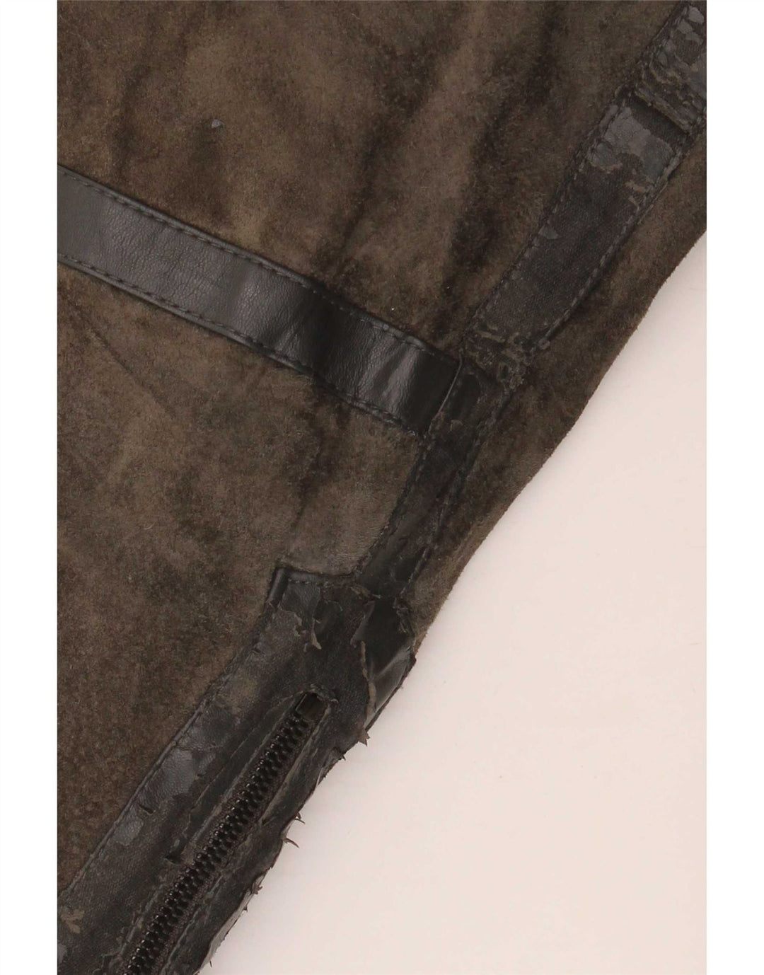 Zara Herren Wildleder Bikerjacke UK 40 Large Khaki