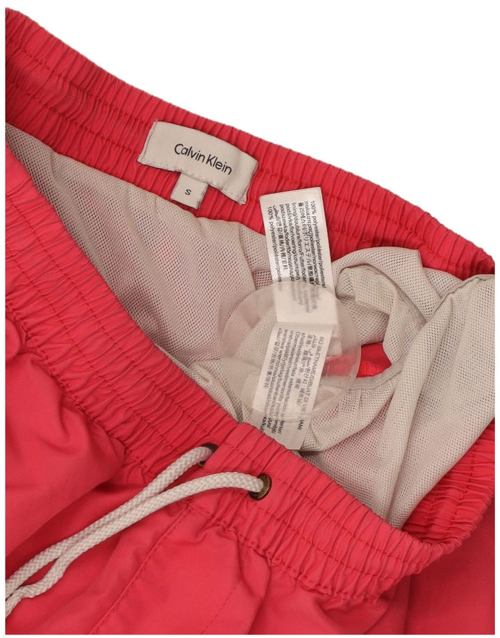 Calvin Klein Herren-Badeshorts mit Grafik, klein, rosa, Farbblock-Polyester