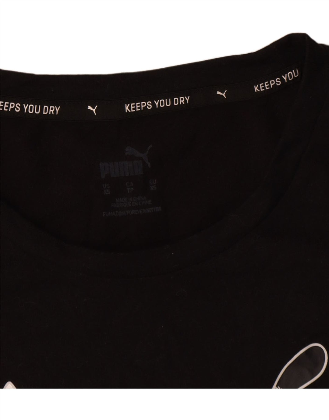 Puma Damen Übergroßes Grafik-T-Shirt-Oberteil UK 6 XS Schwarz Polyester