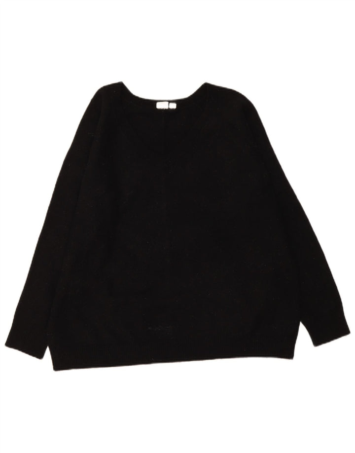 Gap Damen-Pullover mit V-Ausschnitt, UK 16, Größe L, schwarzes Nylon