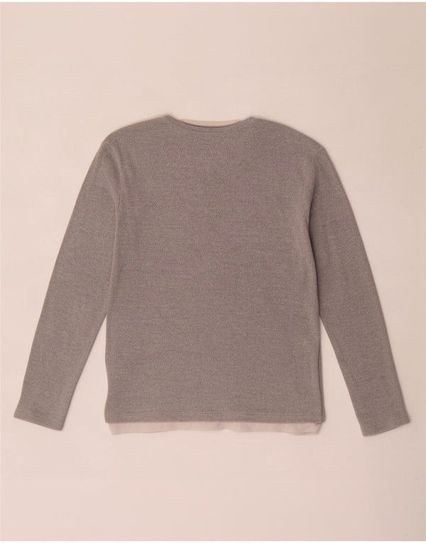 Zara Herren-Oberteil, langärmelig, klein, Grau, Farbblock