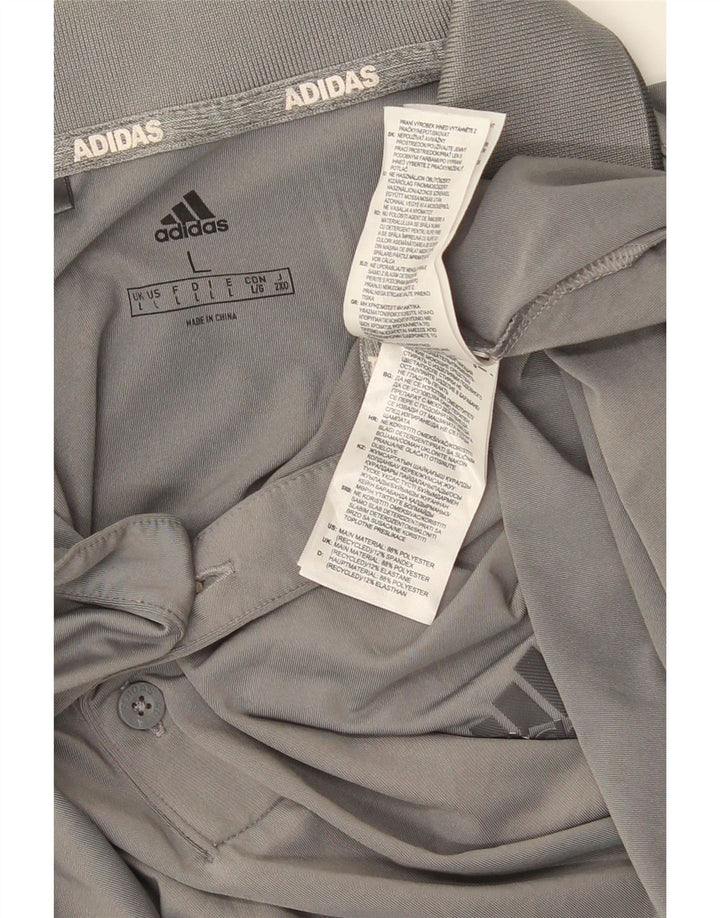 ADIDAS Herren-Poloshirt, großes graues Polyester