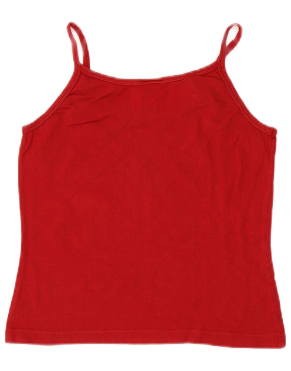 LACOSTE Damen Crop Cami Top Größe 40 Mittelrote Baumwolle