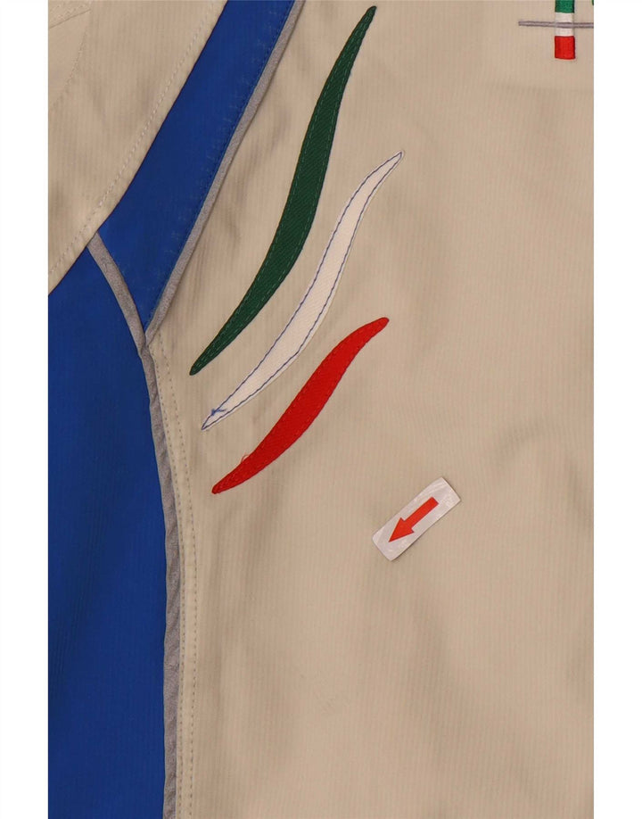 Vuarnet Herren-Skijacke mit grafischer Kapuze, UK 38, Mittelbeige, Farbblock