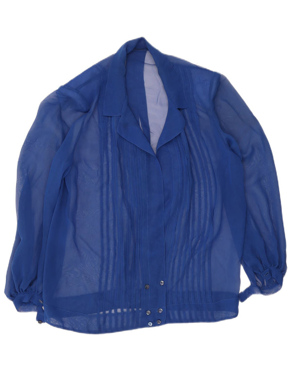Vintage Damen Hemdbluse UK 18 XL Blau
