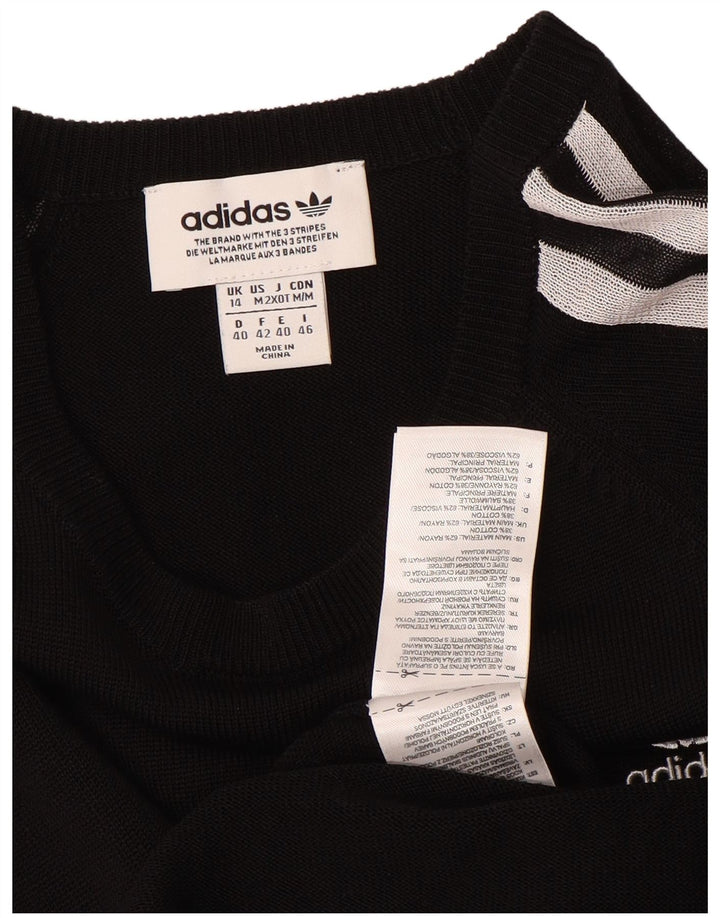 ADIDAS Damen-Pulloverkleid mit 3/4-Ärmeln, UK 14, Mittelschwarz, Viskose