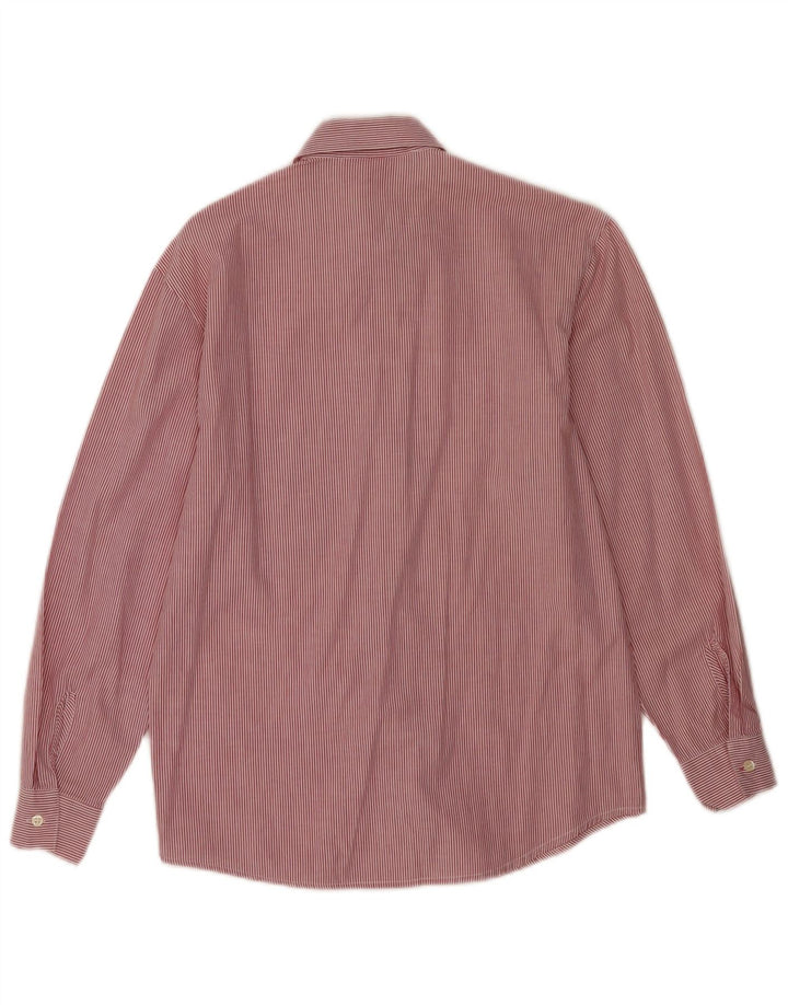 Stefanel Damenhemd UK 10 Small Red Nadelstreifen Baumwolle