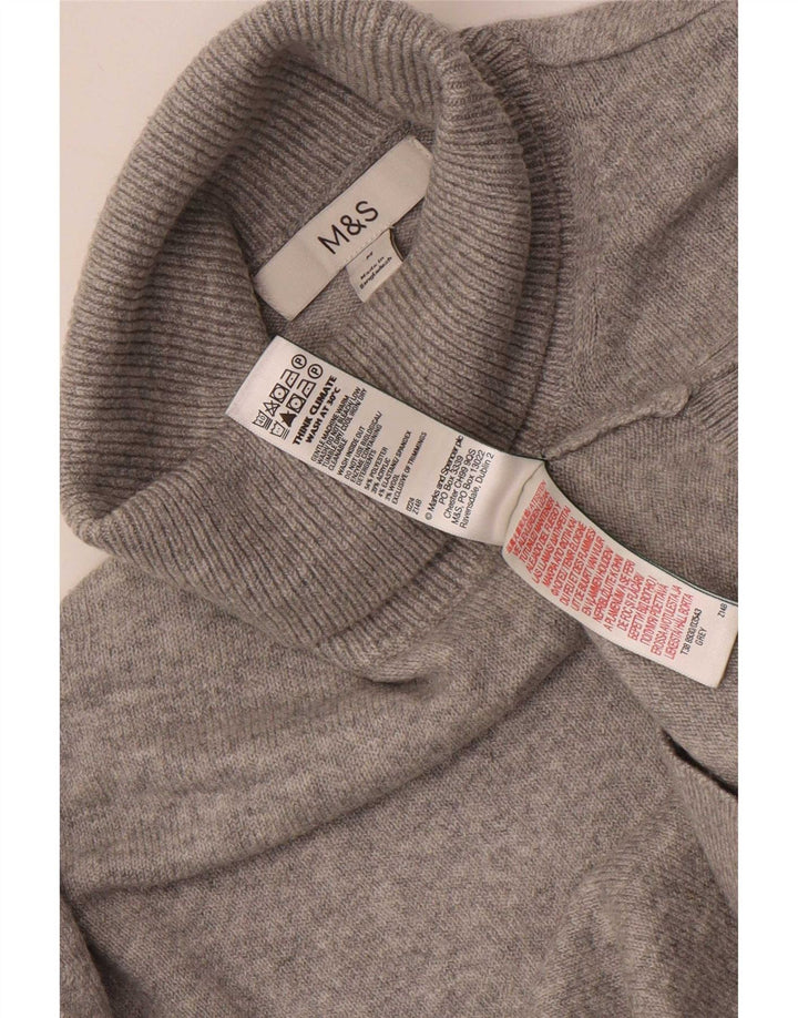 Marks & Spencer Herren-Rollkragenpullover aus mittelgrauem Polyester