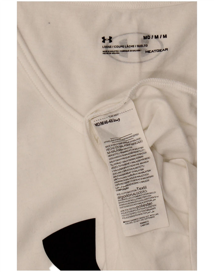 Under Armour Herren Heat Gear Grafik-Weste-Oberteil aus mittelweißer Baumwolle