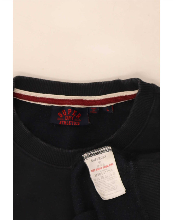 Superdry Herren-Sweatshirt-Pullover, große marineblaue Baumwolle