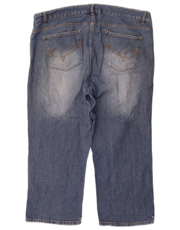 Marks & Spencer Damen Autograph Capri Jeans UK 18 XL W40 L24 Blaue Baumwolle