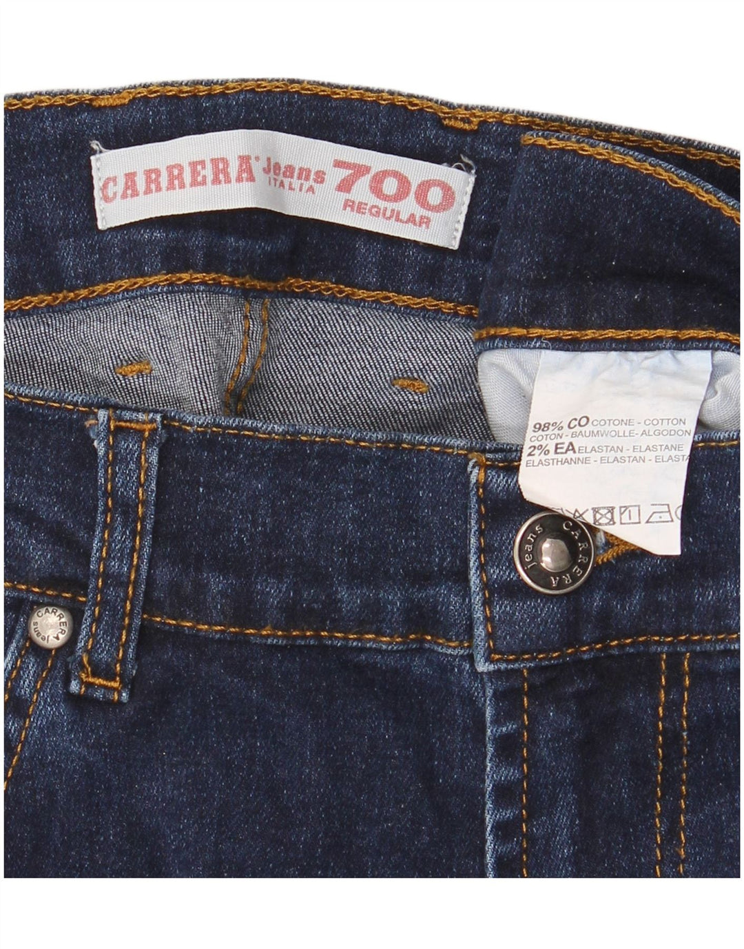 Carrera Herren 700 Regular Straight Jeans W34 L30 Marineblaue Baumwolle