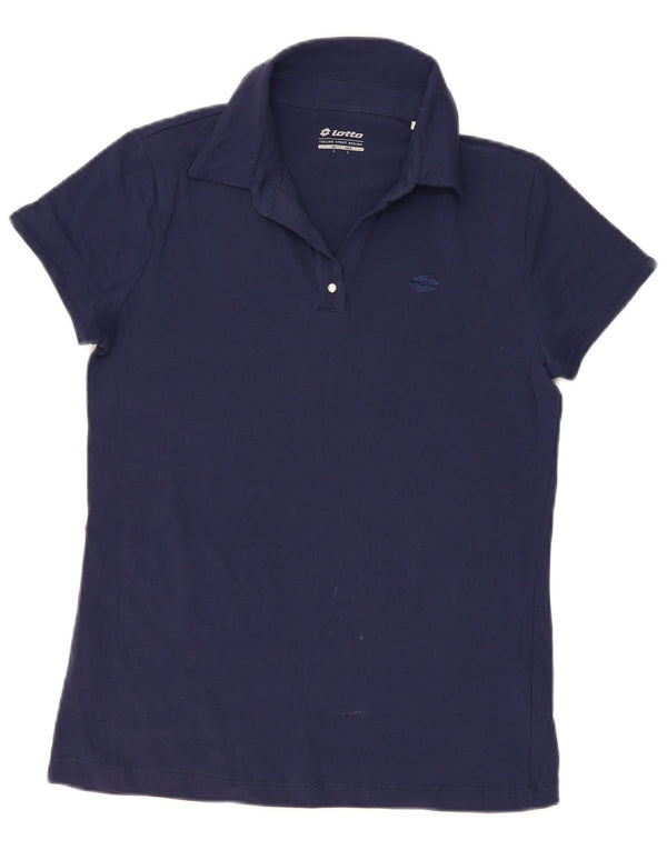 Lotto Damen Poloshirt UK 14 Large Marineblau Baumwolle