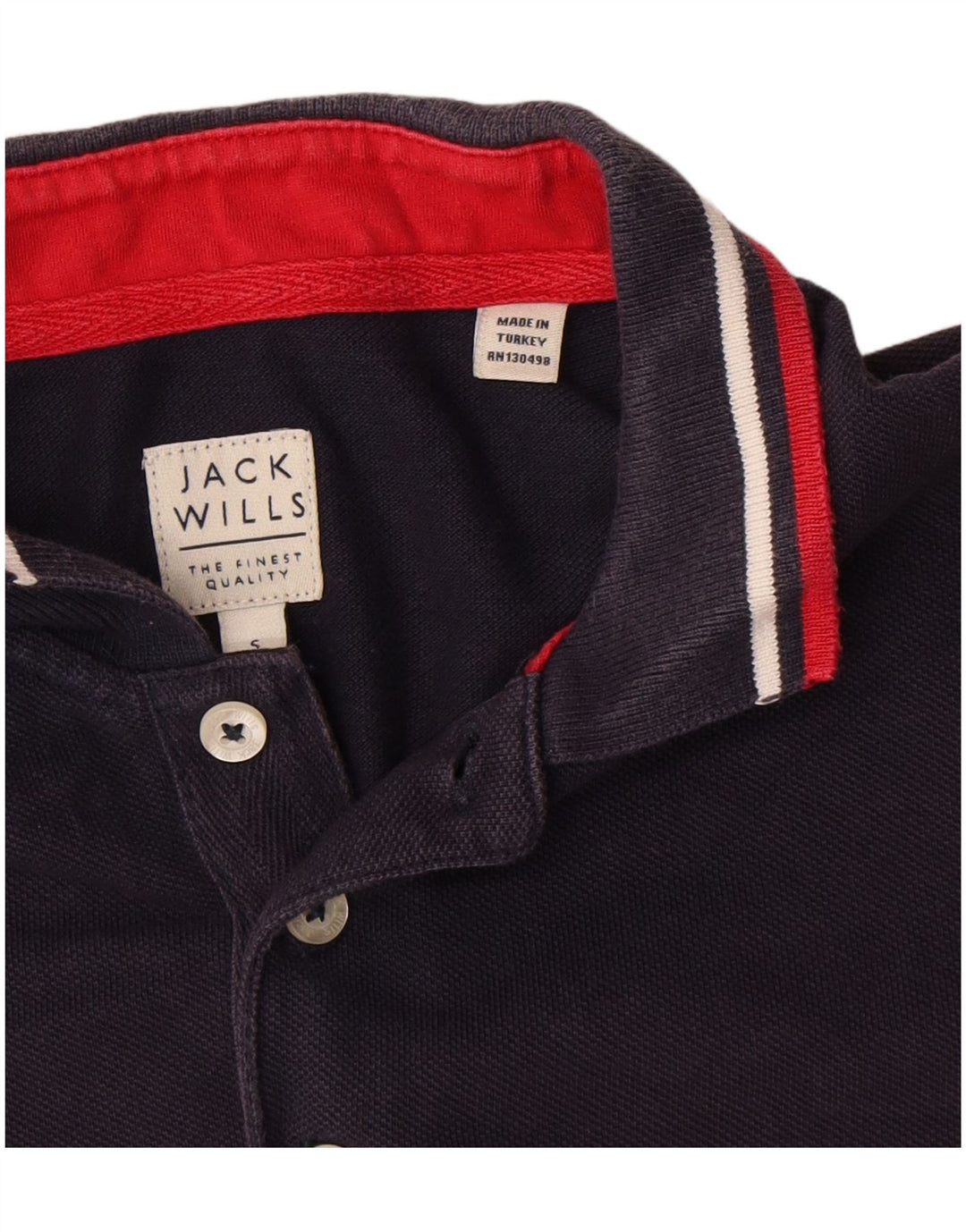 Jack Wills Herren-Poloshirt, Größe S, marineblaue Baumwolle