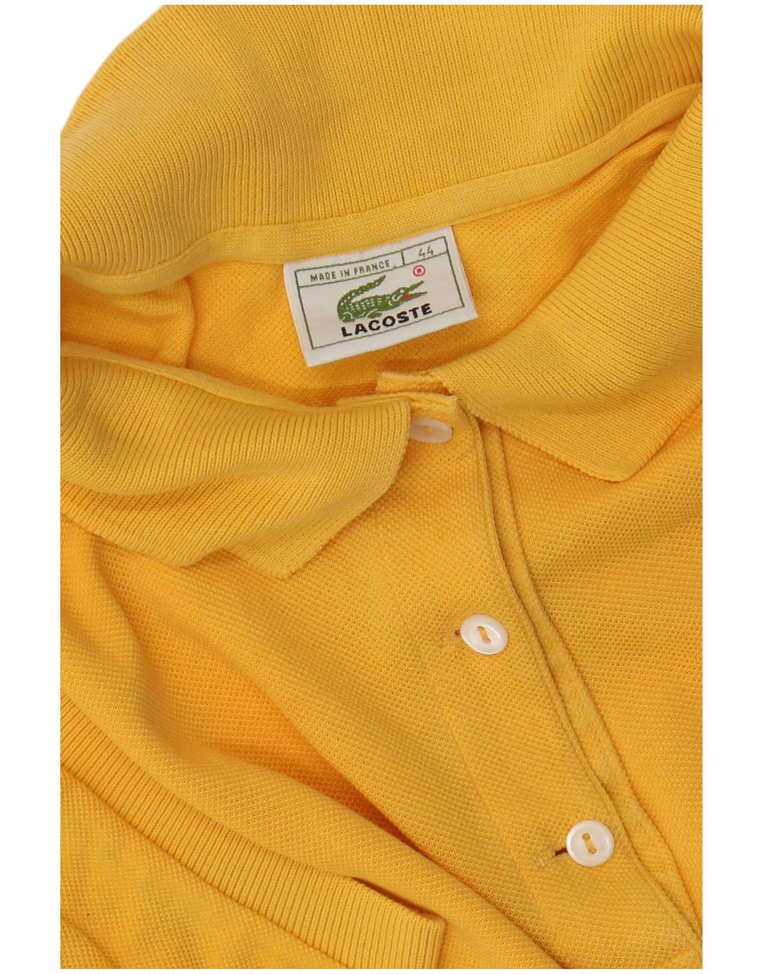 LACOSTE Damen-Poloshirt, Größe 44, große gelbe Baumwolle