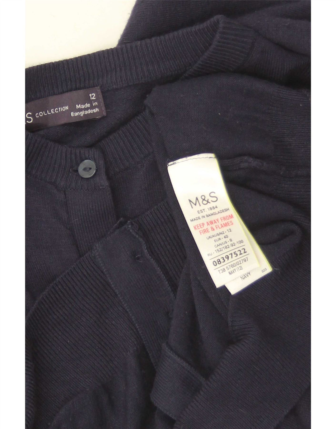 Marks & Spencer Damen-Cardigan-Pullover UK 12 Mittelmarineblaue Viskose