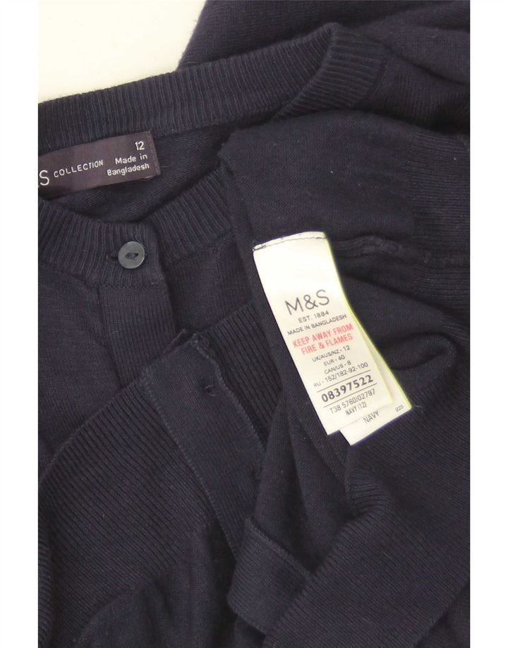 Marks & Spencer Damen-Cardigan-Pullover UK 12 Mittelmarineblaue Viskose