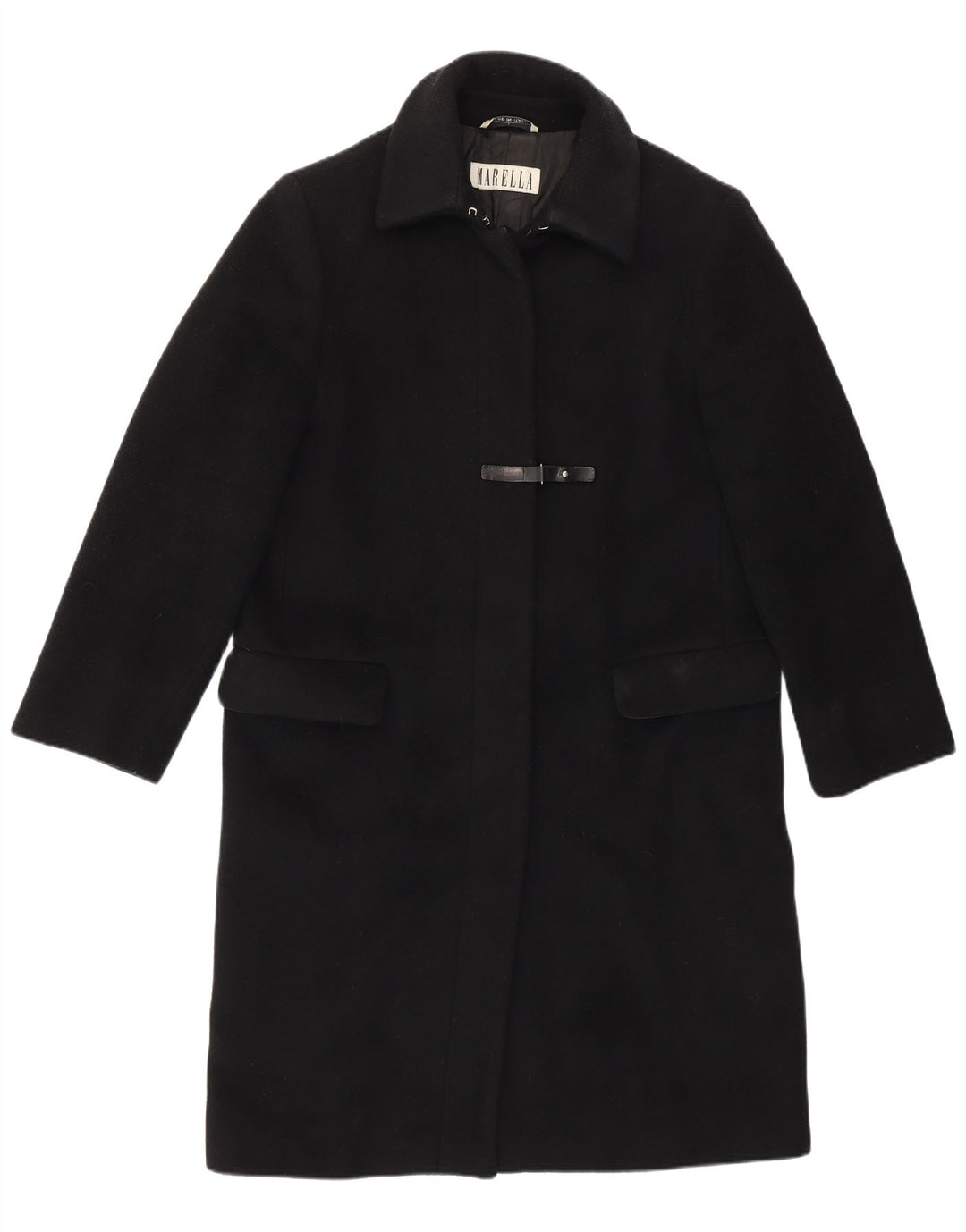 Marella Damenmantel UK 12 Mittelschwarze Schurwolle