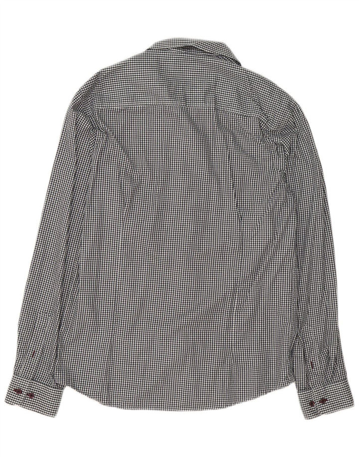 Jack & Jones Herrenhemd, groß, weiße Gingham-Baumwolle