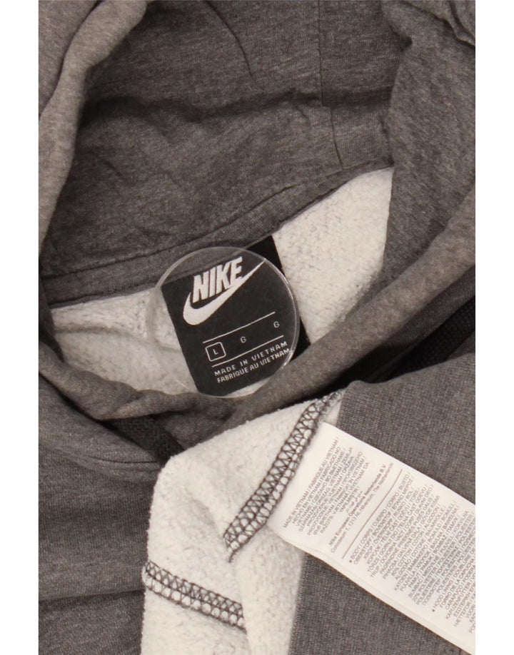 NIKE Herren-Kapuzenpullover, groß, grau gefleckte Baumwolle