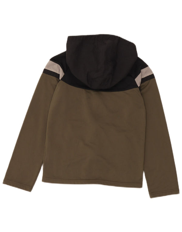 Nike Mädchen-Kapuzenpullover mit Reißverschluss, 12–13 Jahre, groß, Khaki, Farbblock-Polyester