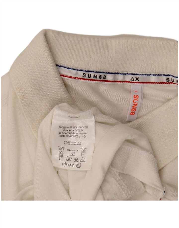 Sun68 Poloshirt für Jungen, 11–12 Jahre, weißes Tencel