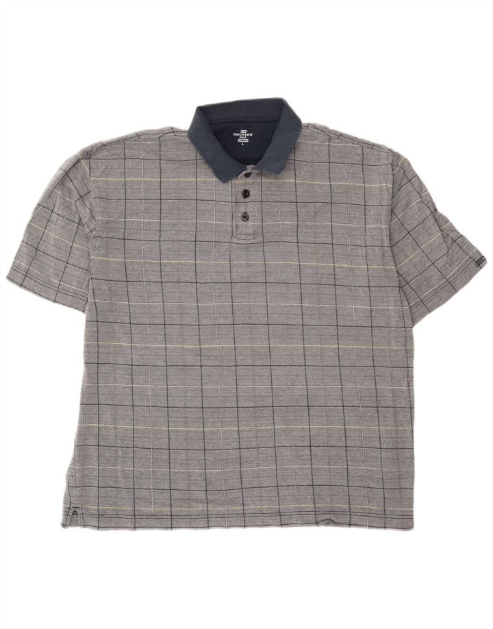 Dockers Herren Rugby-Poloshirt, groß, blau kariert, Baumwolle