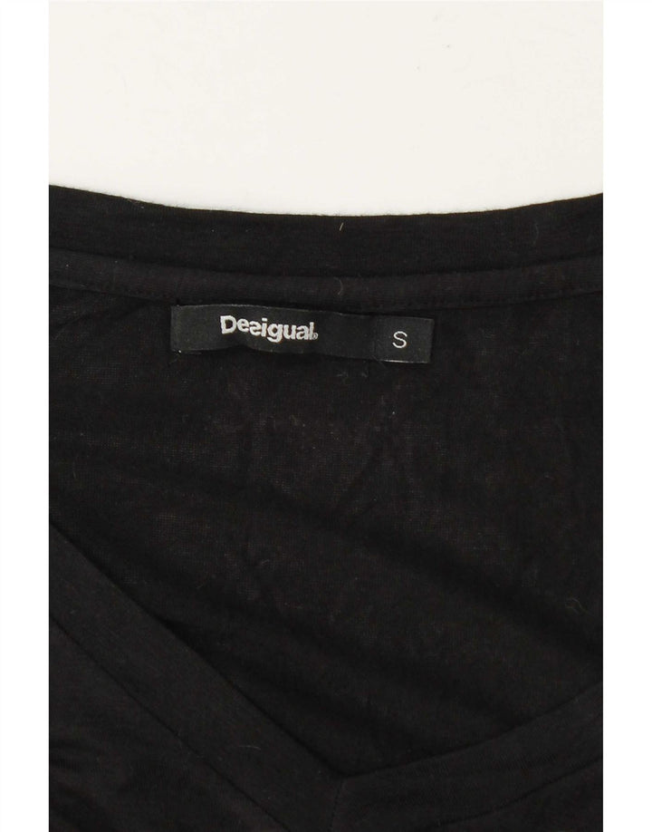 Desigual Damen Top Langarm UK 10 Small Black Floral