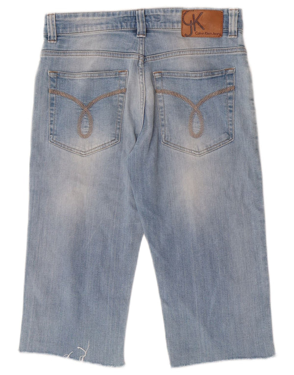 Calvin Klein Damen Slim Regular Fit Capri Jeans W29 Mittelblaue Baumwolle
