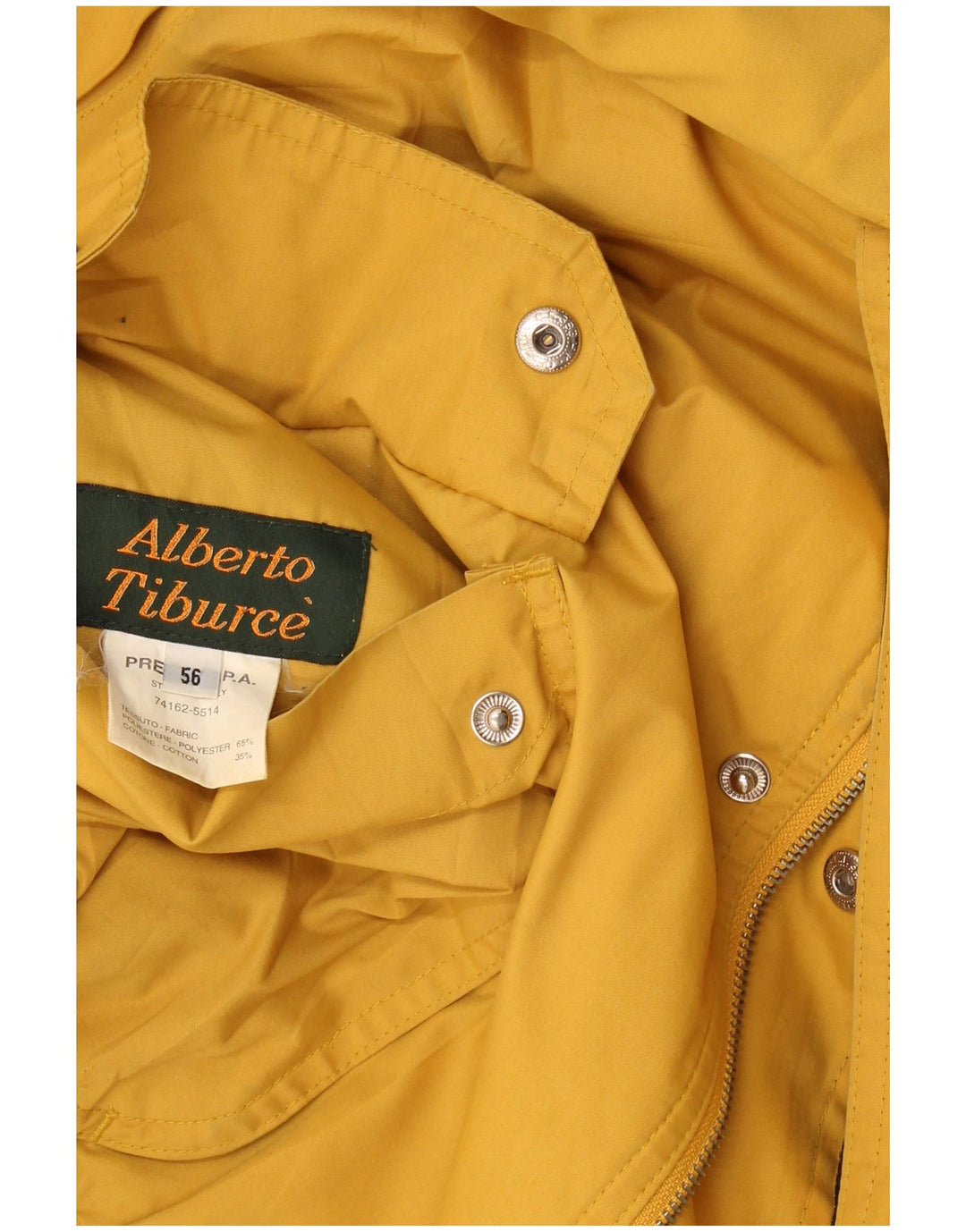 Vintage Herren Utility Jacke IT 56 3XL Gelb Polyester