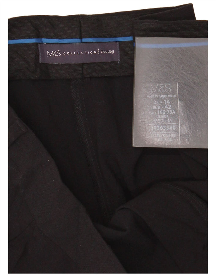 Marks & Spencer Damen Bootcut-Anzughose UK 14 Large W34 L30 Schwarz