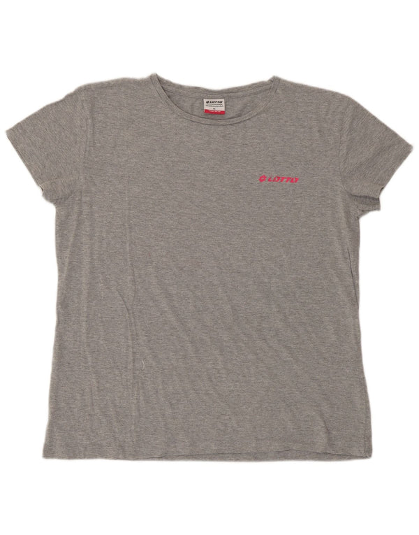 Lotto Damen T-Shirt Top UK 18 XL Grau meliert Baumwolle