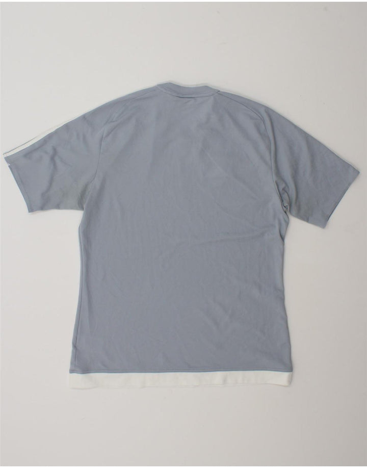 Adidas Herren T-Shirt Top Mittelblaues Colourblock-Polyester