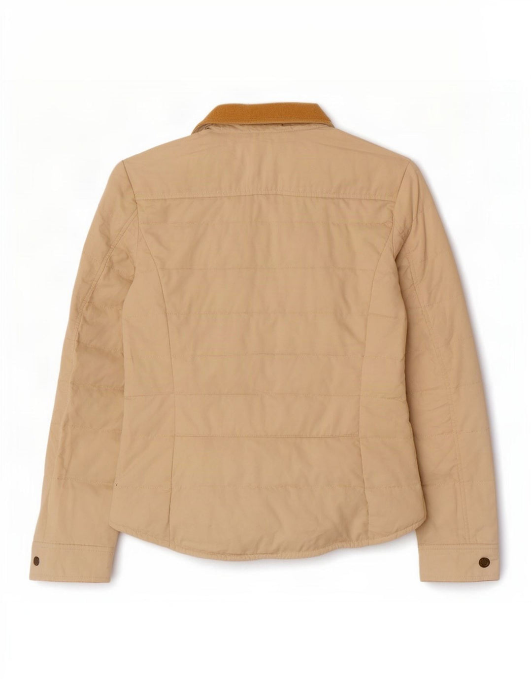 Massimo Dutti Damen Wattierte Jacke UK 16 Large Beige Baumwolle