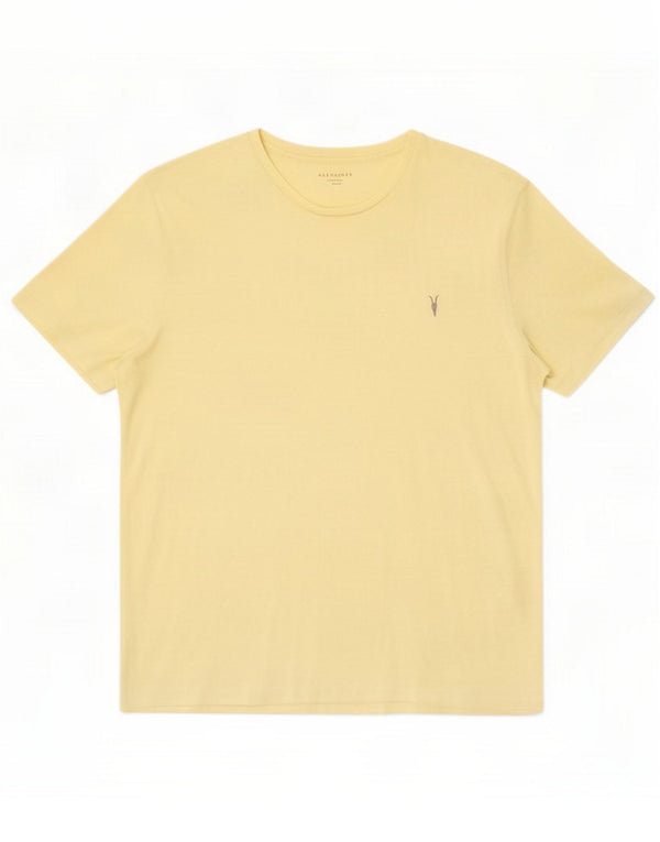 All Saints Herren T-Shirt Top 2XL Gelbe Baumwolle