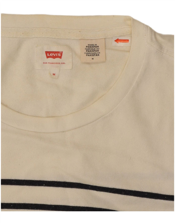 Levi's Herren-Oberteil, langärmelig, mittelweiß, gestreift, Baumwolle