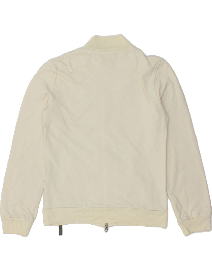 ELLESSE Womens Tracksuit Top Jacket UK 12 Medium Off White Cotton Vintage Ellesse and Second-Hand Ellesse from Messina Hembry 