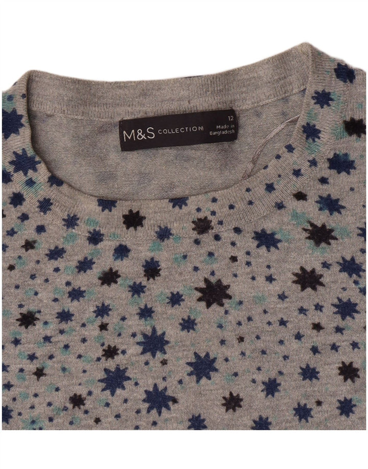 Marks & Spencer Damen Pullover mit Rundhalsausschnitt, UK 12, Mittelgrau