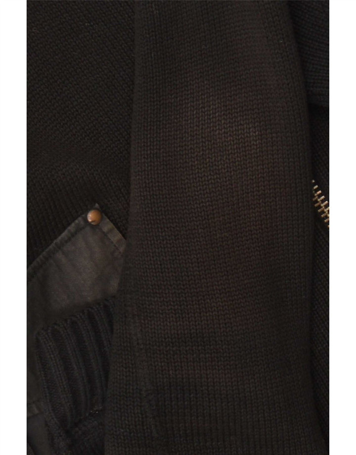 G-Star Herren-Cardigan mit durchgehendem Reißverschluss, mittelschwarz, Baumwolle