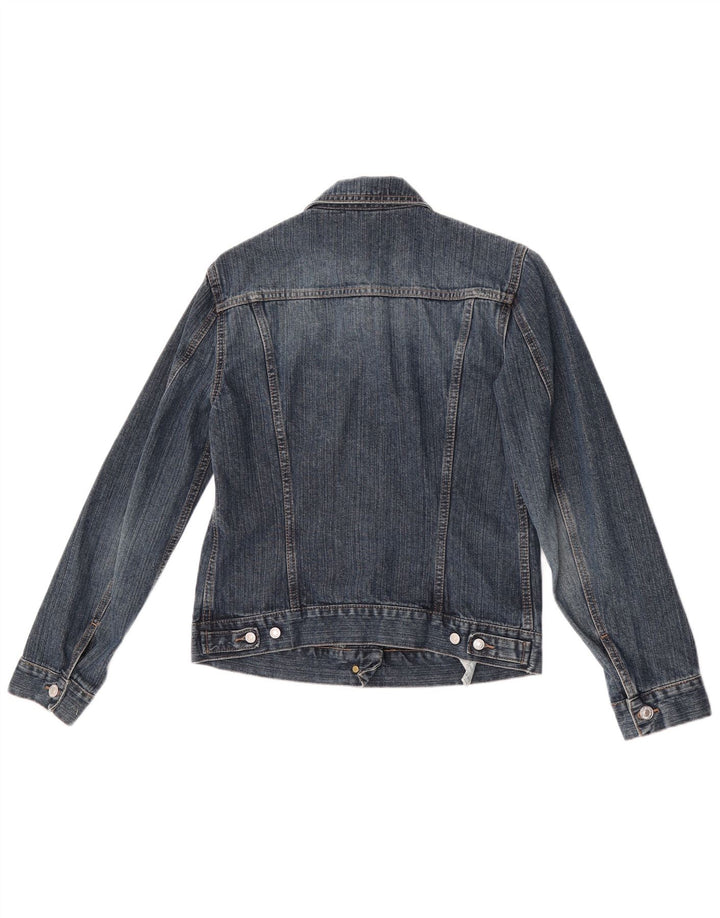 Benetton Damen Jeansjacke UK 10 Small Blaue Baumwolle