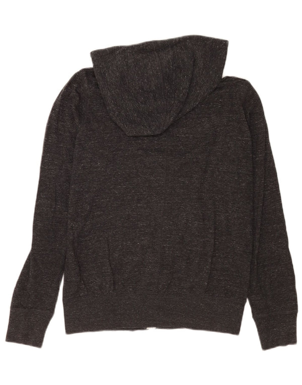 Nike Damen-Kapuzenpullover mit Reißverschluss, UK 12, mittelgrau gefleckte Baumwolle