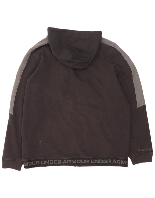 Under Armour Herren-Kapuzenpullover mit grafischem Reißverschluss, 2XL, schwarze Farbblock-Baumwolle