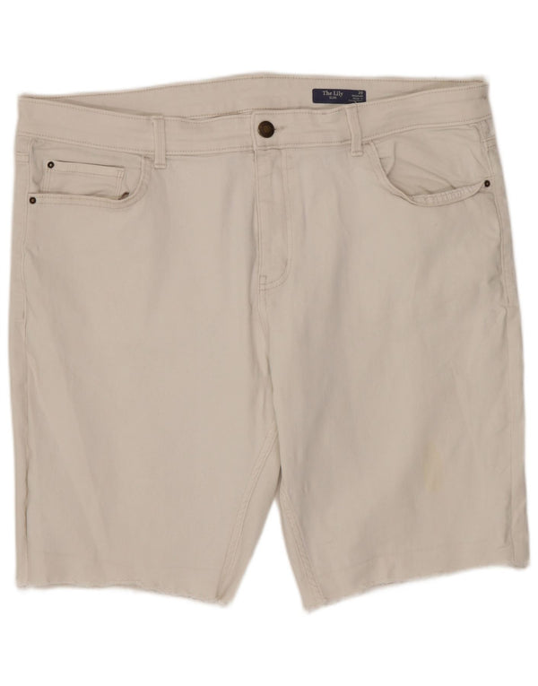 MARKS & SPENCER Damen The Lily Slim Fit Denim Shorts UK 20 2XL W40 Weiß