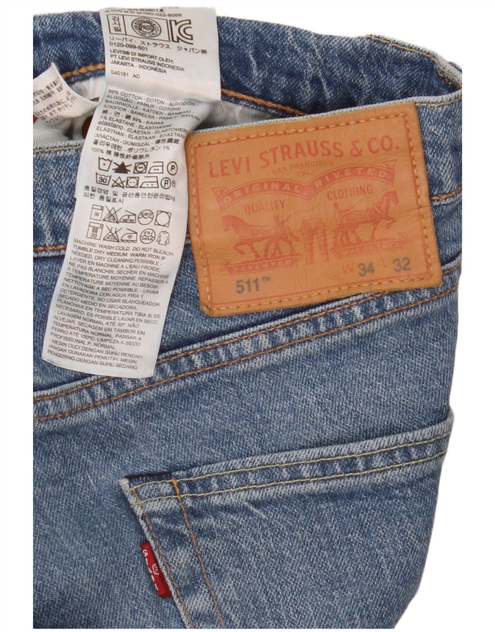 Levi's Herren 511 Slim Jeans W34 L32 Blaue Baumwolle