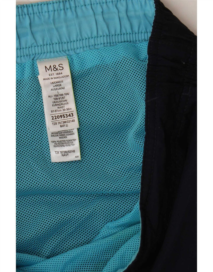 Marks & Spencer Herren-Badeshorts, groß, marineblau, Polyester