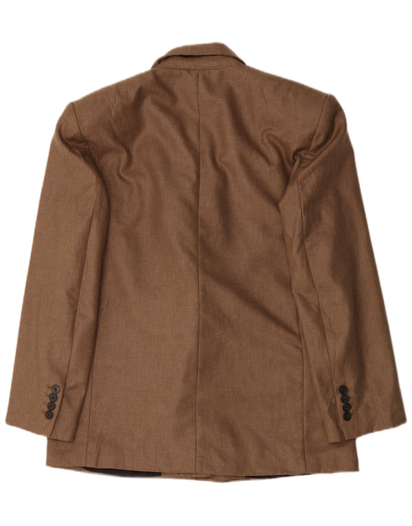 Zara Damen Übergroße zweireihige Blazerjacke UK 14 Mittelbraun